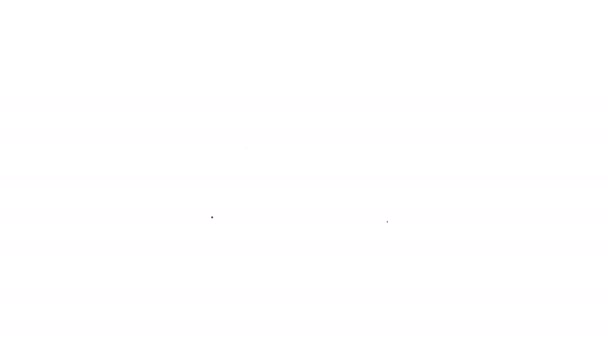 Zwarte lijn Klok AM pictogram geïsoleerd op witte achtergrond. Tijdsymbool. 4K Video motion grafische animatie — Stockvideo