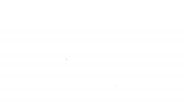 Ligne noire Verre grossissant avec icône de l'horloge isolé sur fond blanc. Animation graphique de mouvement vidéo 4K — Video