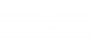 Siyah çizgi Stopwatch simgesi beyaz arkaplanda izole edildi. Zaman göstergesi. Kronometre işareti. 4K Video hareketli grafik canlandırması