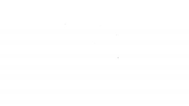 Siyah çizgi alarm saati simgesi beyaz arkaplanda izole edildi. Uyan, kalk konsepti. Zaman işareti. 4K Video hareketli grafik canlandırması