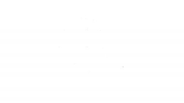 Siyah çizgi dünya zaman simgesi beyaz arkaplanda izole edildi. Saat ve küre. 4K Video hareketli grafik canlandırması