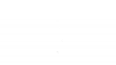 Beyaz arkaplanda siyah çizgi hız göstergesi simgesi izole edildi. 4K Video hareketli grafik canlandırması