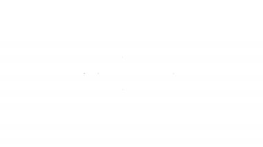 Beyaz arkaplanda siyah çizgi zamanlayıcı kiti simgesi izole edildi. 4K Video hareketli grafik canlandırması