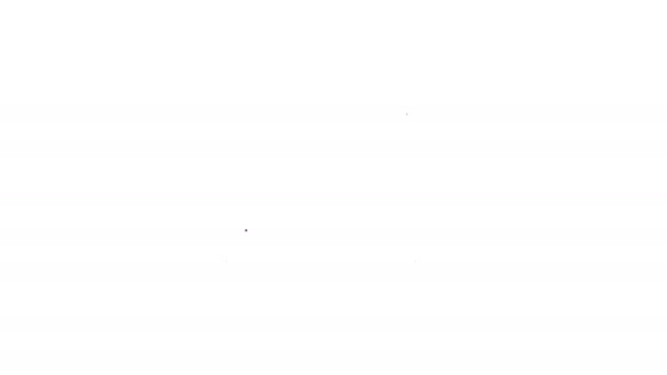 Linea nera Icona sveglia digitale isolata su sfondo bianco. Orologio elettronico sveglia. Icona del tempo. Animazione grafica 4K Video motion — Video Stock