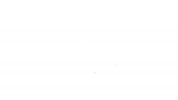 Zwarte lijn Klok verwijderen pictogram geïsoleerd op witte achtergrond. Tijdsymbool. 4K Video motion grafische animatie — Stockvideo