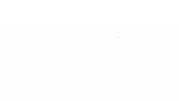 Zwarte lijn Digitale wekker pictogram geïsoleerd op witte achtergrond. Elektronische wekker. Tijdicoon. 4K Video motion grafische animatie — Stockvideo