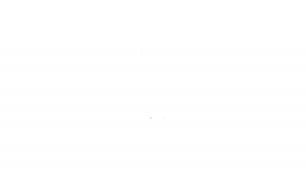 Fekete vonal Karóra ikon elszigetelt fehér háttér. Karóra ikon. 4K Videó mozgás grafikus animáció — Stock videók