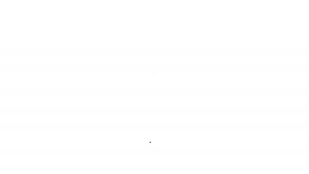 Rueda de aleación de línea negra para un icono de coche aislado sobre fondo blanco. Animación gráfica de vídeo 4K — Vídeos de Stock