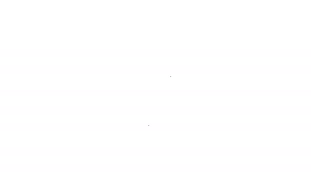 Zwarte lijn Autosleutel met afgelegen pictogram geïsoleerd op witte achtergrond. Autosleutel en alarmsysteem. 4K Video motion grafische animatie — Stockvideo