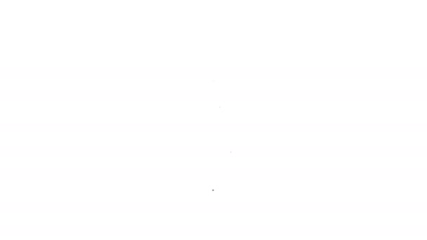 Černá čára Ikona tachometru izolovaná na bílém pozadí. Grafická animace pohybu videa 4K — Stock video
