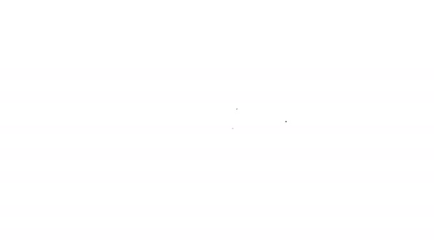 Línea negra Icono del volante aislado sobre fondo blanco. Icono de rueda de coche. Animación gráfica de vídeo 4K — Vídeos de Stock