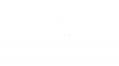 Beyaz arka planda izole edilmiş siyah çizgili araba fren diski. 4K Video hareketli grafik canlandırması