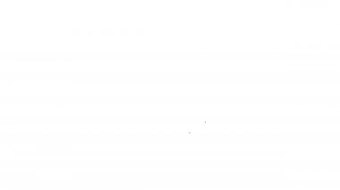 Beyaz arkaplanda siyah çizgi diş simgesi izole edildi. Diş hekimliği kliniği veya diş hekimliği merkezi ve diş macunu paketi için diş sembolü. 4K Video hareketli grafik canlandırması