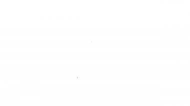 Siyah çizgi diş koruma simgesi beyaz arkaplanda izole edildi. Kalkan logosunda diş. 4K Video hareketli grafik canlandırması