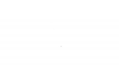 Beyaz arka planda izole edilmiş siyah çizgi dişli. Diş çürüğü. 4K Video hareketli grafik canlandırması