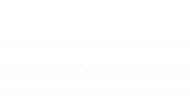 Beyaz arkaplanda siyah çizgi diş simgesi izole edildi. Diş hekimliği kliniği veya diş hekimliği merkezi ve diş macunu paketi için diş sembolü. 4K Video hareketli grafik canlandırması