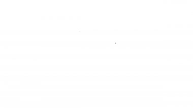 Beyaz arka planda siyah çizgili diş ikonu var. Diş röntgeni. Radyoloji görüntüsü. 4K Video hareketli grafik canlandırması