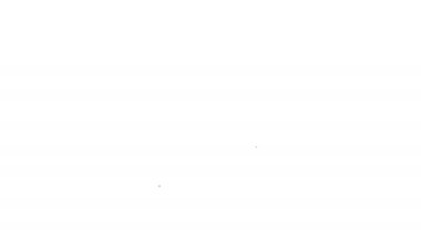 Beyaz arka planda izole edilmiş siyah çizgi dişli. Diş çürüğü. 4K Video hareketli grafik canlandırması