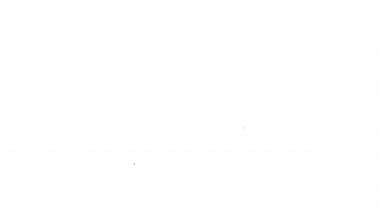 Siyah çizgi diş beyazlatma konsepti simgesi beyaz arkaplanda izole edildi. Diş hekimliği kliniği ya da diş hekimliği merkezi için diş sembolü. 4K Video hareketli grafik canlandırması