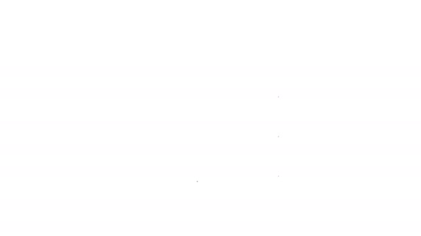 Línea negra Icono de haz alto aislado sobre fondo blanco. Faro del coche. Animación gráfica de vídeo 4K — Vídeos de Stock