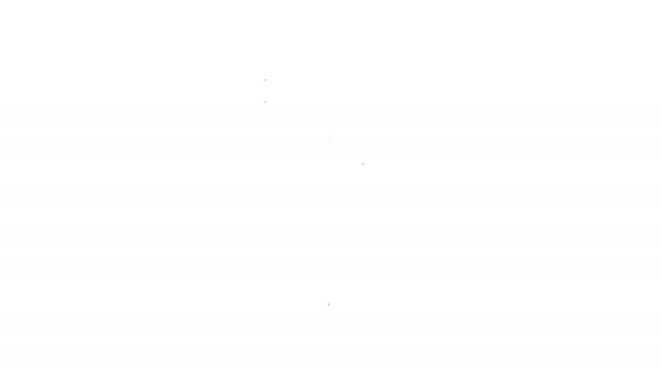 Εικόνα εμβόλου κινητήρα μαύρης γραμμής που απομονώνεται σε λευκό φόντο. Πινακίδα μηχανής αυτοκινήτου. 4K Γραφική κίνηση κίνησης βίντεο — Αρχείο Βίντεο