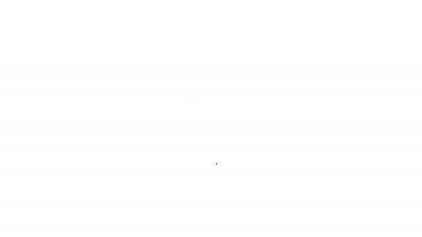 Linha preta Dente com cárie ícone isolado no fundo branco. Decadência dentária. Animação gráfica em movimento de vídeo 4K — Vídeo de Stock