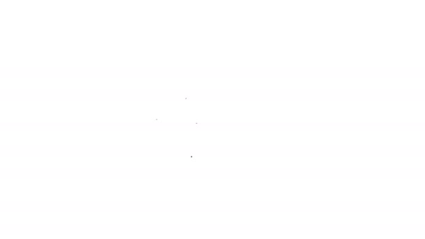 Fekete vonal Fogsor modell ikon elszigetelt fehér háttér. Fogászati koncepció. 4K Videó mozgás grafikus animáció — Stock videók