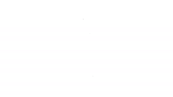 Linea nera Icona dello spazzolino isolato su sfondo bianco. Animazione grafica 4K Video motion — Video Stock