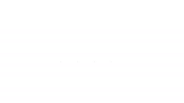 Zwarte lijn Kunstgebit model pictogram geïsoleerd op witte achtergrond. Tanden van de bovenkaak. Tandheelkundig concept. 4K Video motion grafische animatie — Stockvideo