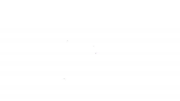 Black Line Dental Inspection Spiegel und Explorer Scaler Symbol isoliert auf weißem Hintergrund. Werkzeug Zahnuntersuchung. 4K Video Motion Grafik Animation — Stockvideo