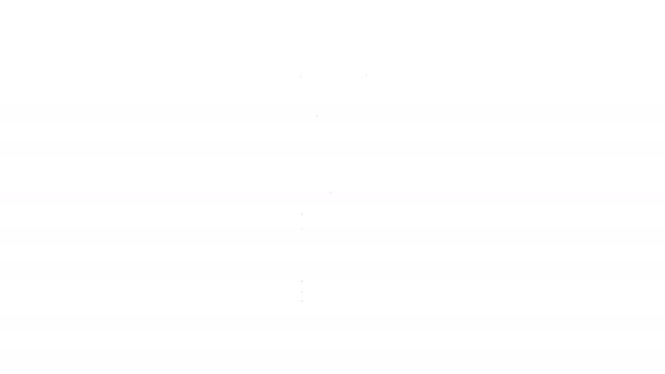 Linea nera Icona dello spazzolino isolato su sfondo bianco. Animazione grafica 4K Video motion — Video Stock