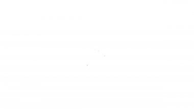 Beyaz arkaplanda siyah çizgi anten simgesi izole edildi. Radyo anteni kablosuz. Teknoloji ve ağ sinyali radyo anteni. 4K Video hareketli grafik canlandırması