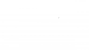 Beyaz arkaplanda siyah çizgi Oynat Video simgesi izole edildi. Oyun işaretli film şeridi. 4K Video hareketli grafik canlandırması