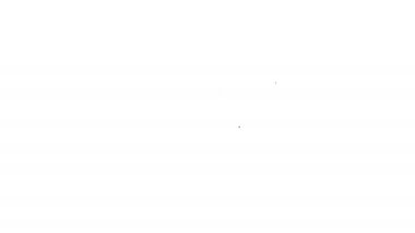 Siyah çizgi HD film, bant, çerçeve simgesi beyaz arkaplanda izole edildi. 4K Video hareketli grafik canlandırması