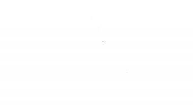 Siyah çizgi kamera klasik film rulo kartuş simgesi beyaz arkaplanda izole edildi. 35 mm 'lik film kutusu. Film şeridi fotoğrafçı ekipmanı. 4K Video hareketli grafik canlandırması