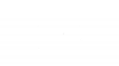 Siyah çizgi çevrimiçi video simgesi beyaz arkaplanda izole edildi. Oyun işaretli film şeridi. 4K Video hareketli grafik canlandırması