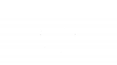 Siyah çizgi Eylem ekstrem kamera simgesi beyaz arkaplanda izole edildi. Ekstrem sporları çekmek için video kamera ekipmanı. 4K Video hareketli grafik canlandırması