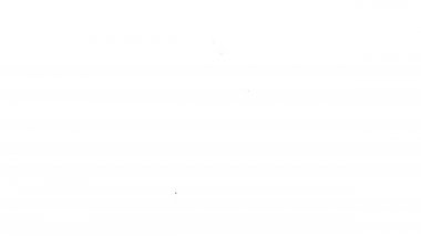 Siyah çizgi Çaydanlık simgesi beyaz arkaplanda izole edildi. 4K Video hareketli grafik canlandırması