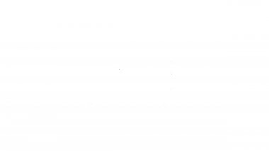 Beyaz zemin üzerinde siyah çizgi mikrodalga fırın ikonu izole edildi. Ev aletleri simgesi. 4K Video hareketli grafik canlandırması