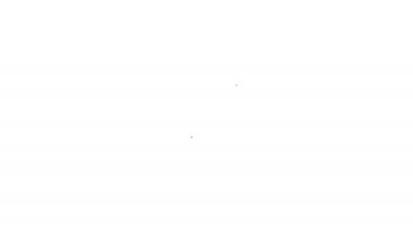 Beyaz arkaplanda siyah çizgili tencere ikonu izole edilmiş. Haşlama ya da güveç besin sembolü. 4K Video hareketli grafik canlandırması