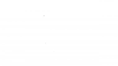 Siyah çizgi Elektronik ölçek simgesi beyaz arkaplanda izole edildi. Ağırlık ölçüm aletleri. 4K Video hareketli grafik canlandırması