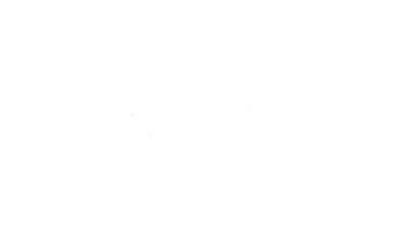 Siyah çizgi kızartma tavası simgesi beyaz arkaplanda izole edildi. Kızartma veya kızartma gıda sembolü. 4K Video hareketli grafik canlandırması