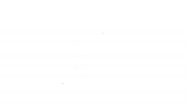 Icono de configuración de tarjeta Sim de línea negra aislado sobre fondo blanco. Móvil chip de tarjeta SIM de teléfono celular. Símbolo de tecnología de telecomunicaciones móviles. Animación gráfica de vídeo 4K — Vídeo de stock