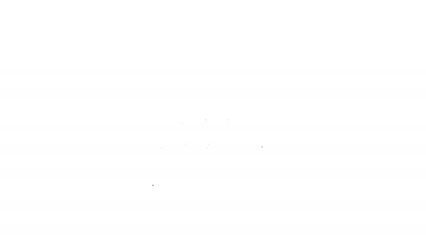 Schwarze Linie Sim-Karte Symbol isoliert auf weißem Hintergrund. Sim-Karten-Chip für Mobiltelefone. Symbol für mobile Telekommunikationstechnologie. 4K Video Motion Grafik Animation — Stockvideo