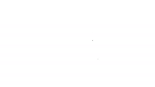 Línea negra Nano Sim Icono de tarjeta aislado sobre fondo blanco. Tecnologías de comunicación móviles e inalámbricas. Conexión electrónica de chip de red. Animación gráfica de vídeo 4K — Vídeo de stock