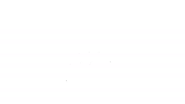 Zwarte lijn simkaart afgewezen pictogram geïsoleerd op witte achtergrond. Mobiele telefoon simkaart chip. Mobiele telecommunicatie technologie symbool. 4K Video motion grafische animatie — Stockvideo
