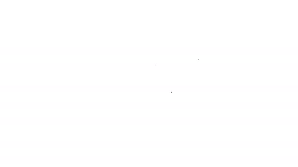 Icono de palabra en 3D de línea negra aislado sobre fondo blanco. Animación gráfica de vídeo 4K — Vídeo de stock