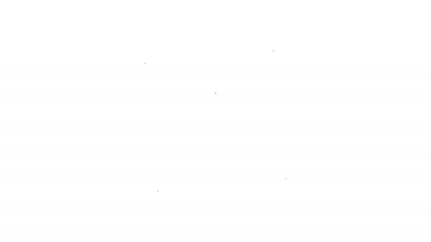 Ligne noire Projecteur de film icône isolé sur fond blanc. Effet de lumière. Scène, studio, spectacle. Animation graphique de mouvement vidéo 4K — Video