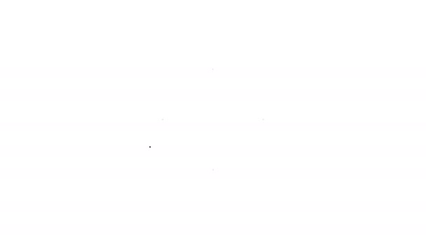Чорна лінія Піктограма котушки плівки ізольована на білому тлі. 4K Відео рух графічна анімація — стокове відео