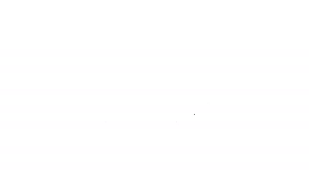 Icono de tostadora de línea negra aislado sobre fondo blanco. Animación gráfica de vídeo 4K — Vídeos de Stock